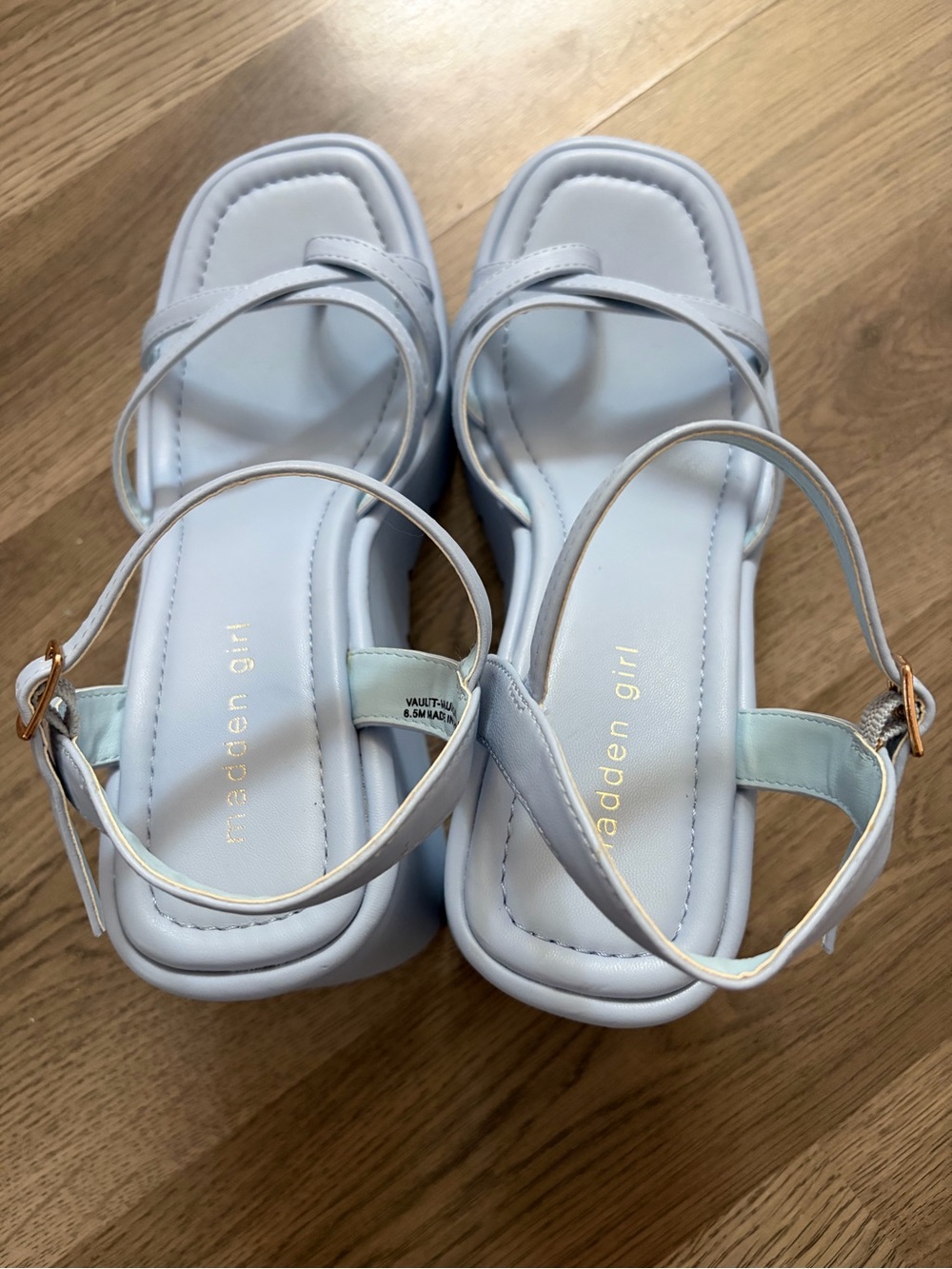 Madden Girl Light Blue Platform Slingback Sandals - Picture 3 of 11